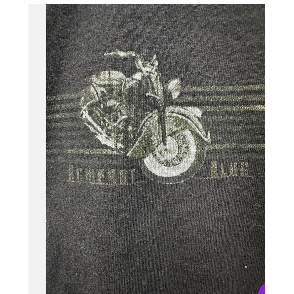 vtg newport blue black motorcycle tee large